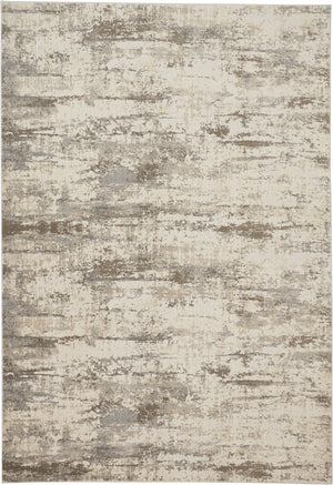 Feizy Rugs Parker Abstract Distressed Rug - Contemporary Viscose And Polyester Design For Modern Interiors Ivory,Brown Viscose,Polyester Prk3719fslvbgef01