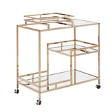Byron Champagne Gold and Mirror Bar Cart