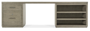 Hooker Furniture Linville Weathered Mink Credenza With Lateral File, Locking Drawer, Adjustable Shelves, Freestanding Design 24.00 L x 96.00W x 30.00H 6150-10922-85