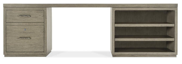 Hooker Furniture Linville Weathered Mink Credenza With Lateral File, Locking Drawer, Adjustable Shelves, Freestanding Design 24.00 L x 96.00W x 30.00H 6150-10922-85