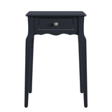 Homelegance By Top-Line Jessip 1-Drawer Wood Side Table Black Wood