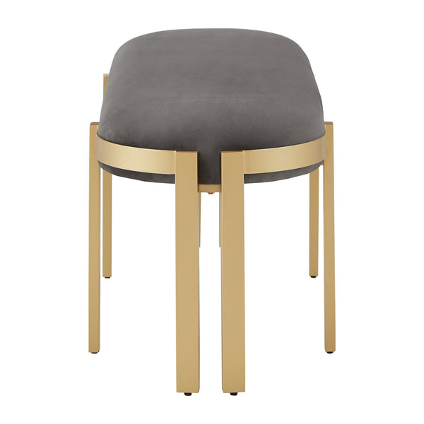 Homelegance By Top-Line Raiden Upholstered Bench Grey Velvet