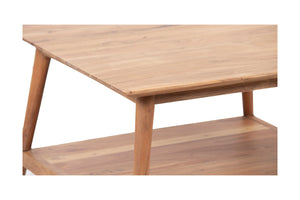 Porter Designs Porter Portola Square Coffee Table - Elegant Solid Acacia Wood Design With Flared Legs For Modern Homes Natural Wood 05-108-02-5013n