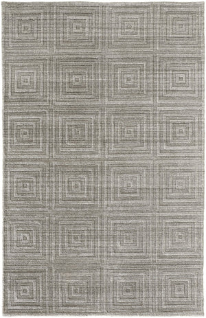 Feizy Rugs Red8670f Redford Handwoven Geometric Rug Collection - Stylish, Durable, And Artisan Crafted For Modern Homes Gray,Silver Viscose,Wool Red8670fbgegryc50