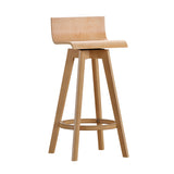 Homelegance By Top-Line Dylan Mid-Century Modern Swivel Wood Stool (Set of 2) Natural Wood