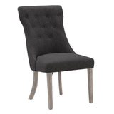 Homelegance By Top-Line Marsean Button Tufted Dining Chairs (Set of 2) Grey Rubberwood