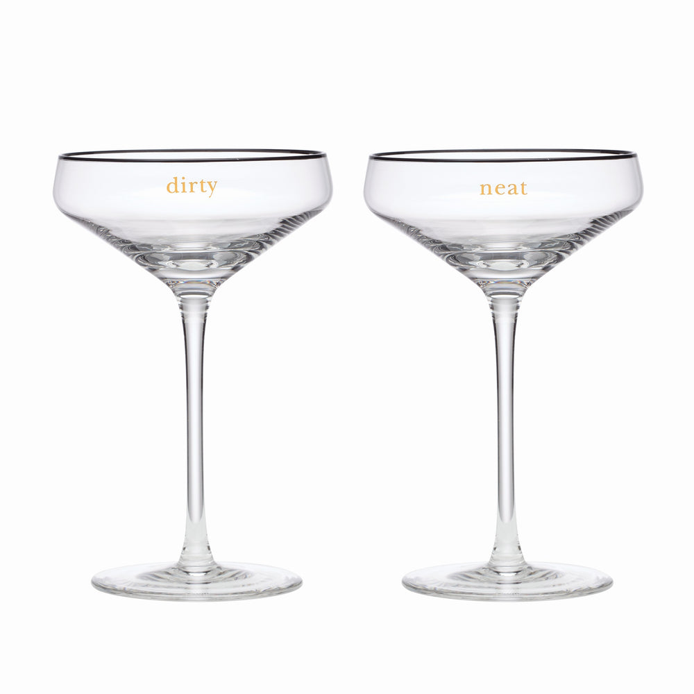 Lenox Kate Spade Cheers To Us Dirty & Neat Martini Glasses, Set of 2 Clear, NO COLOR GLASS,CRYSTAL 895186