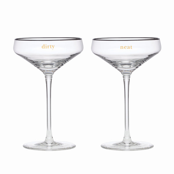 Lenox Kate Spade Cheers To Us Dirty & Neat Martini Glasses, Set of 2 Clear, NO COLOR GLASS,CRYSTAL 895186