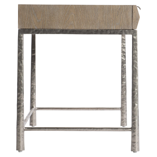 Bernhardt Bernhardt Aventura Desk With White Oak Top, Textured Aluminum Frame, Integrated Power & Drawers D21514