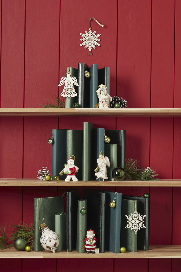 Lenox 2024 Santa With Pickle & Candy Cane Ornament Red, IVORY PORCELAIN 895770