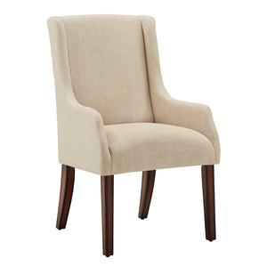 Homelegance By Top-Line Damiano Linen Sloped Arm Hostess Chair Brown Rubberwood