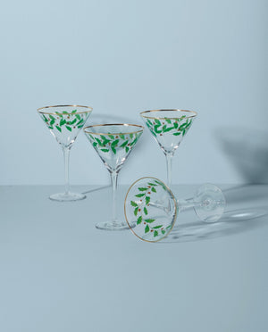 Lenox Holiday 4-Piece Martini Glass Set Red & Green, NO COLOR GLASS,CRYSTAL 893570
