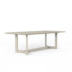 A.R.T. Furniture Cotiere Contemporary Rectangular Dining Table With Adjustable Base, Stunning White Oak Finish Beige Parawood Solids,Mixed Split Cathedral Quarter,White Oak Veneer 299220-2349