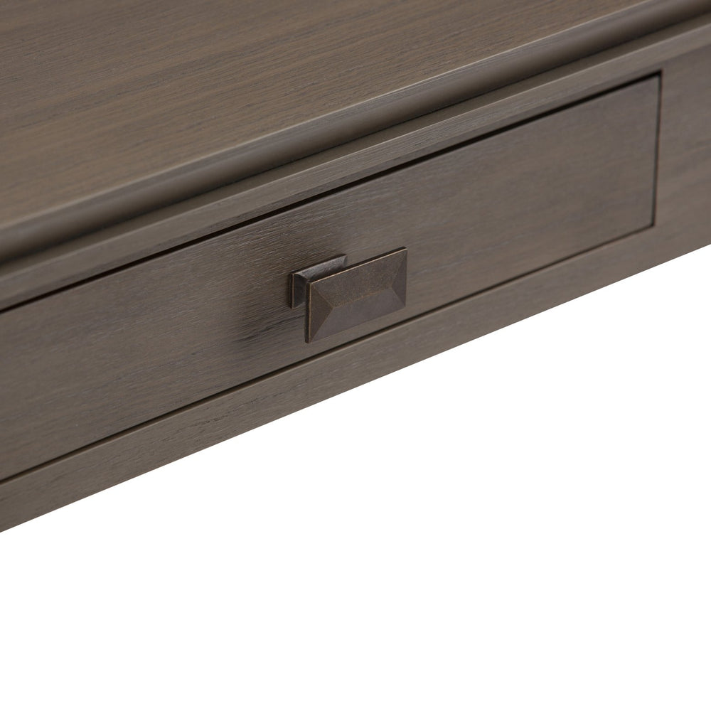 English Elm Artisan Console Sofa Table - Rustic Farmhouse Grey Design With Drawers For Entryway & Living Room B136P158696