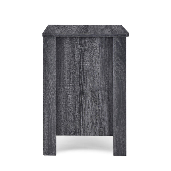 English Elm Toolless Assembly Two Drawer Nightstand Faux Wood Finish Modern Bedroom Storage 72038.00SONGRY