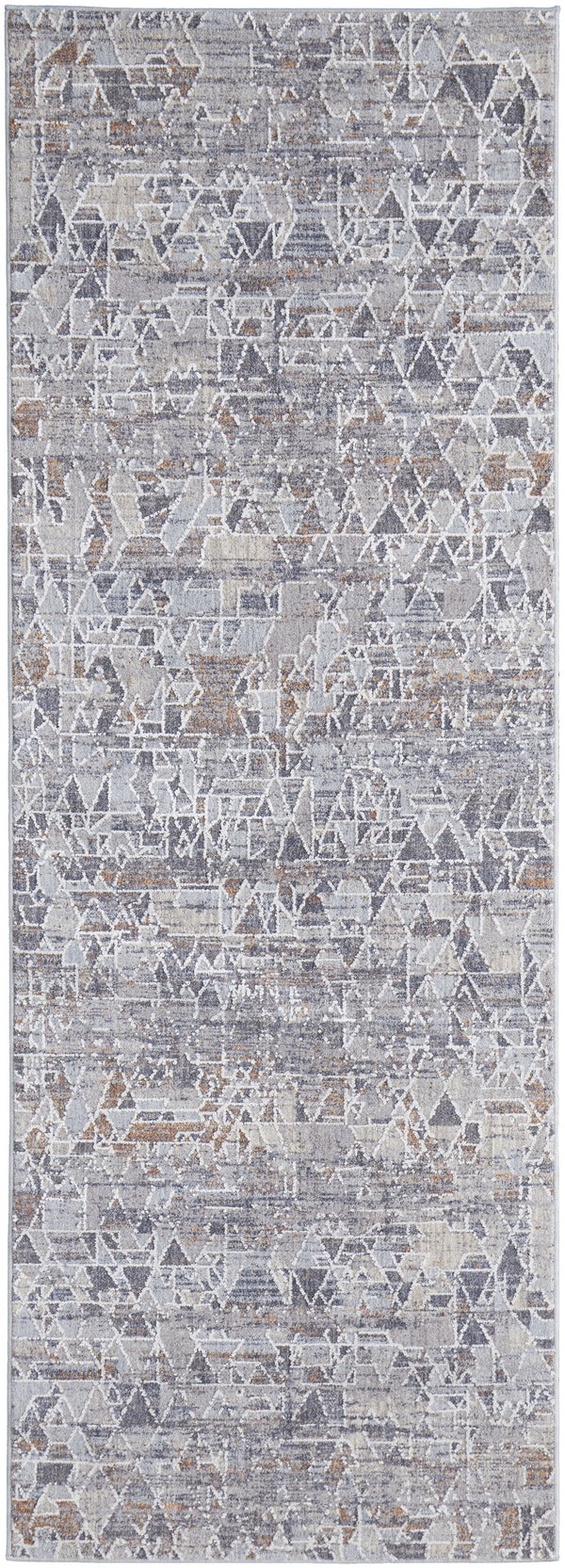 Feizy Rugs Francisco Southwestern-inspired Abstract Rug - Durable, Machine-woven Geometric Design For Any Space Gray,Blue,Orange Polyester,Polypropylene Fra39czfmlt000i1c