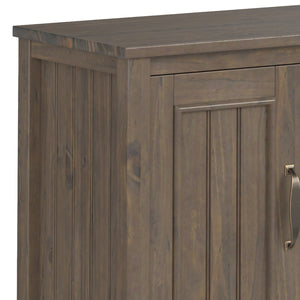 English Elm Lev 72" TV Media Stand Smoky Brown - Solid Wood, Cord Management, Large Storage for TVs up to 80" B136P158820