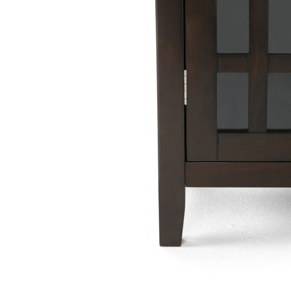 English Elm Bedford Medium Storage Cabinet - Handcrafted Dark Tobacco Brown With Glass Doors & Adjustable Shelves B136P158117