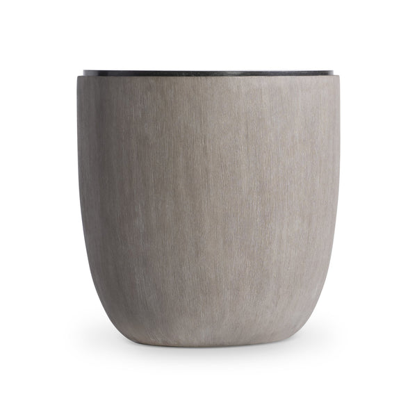 Bernhardt Bernhardt Croft Side Table — 1970S-Inspired Drum Form, Forry Wood-Grain Resin Base With Bluestone Top, Compact Sculptural Accent 338128