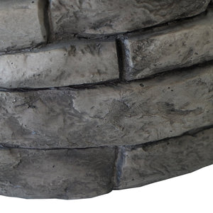 English Elm 30" Round Mgo Gas Fire Pit 40000 Btu Outdoor Patio Sculptural Matte Gray Finish 61099.00-40K