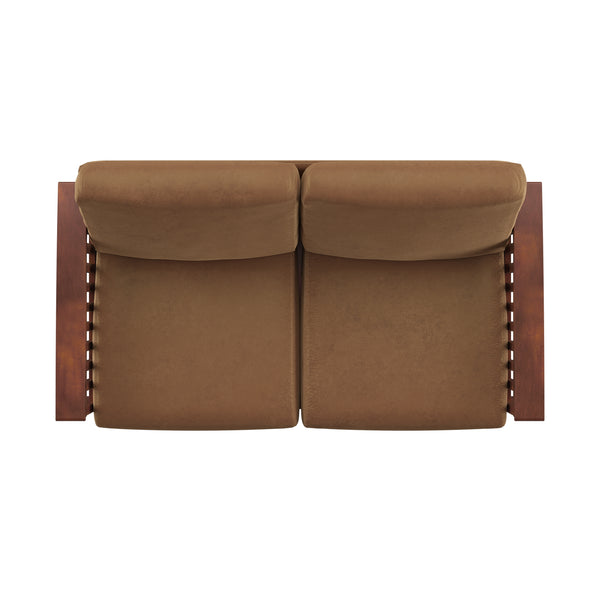 Homelegance By Top-Line Parcell Mission-Style Wood Loveseat Tan Rubberwood
