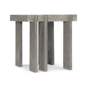 Bernhardt Bernhardt Foundations Side Table With Acacia Checkerboard Top, Asymmetrical Legs, Light & Dark Shale Finish 306121