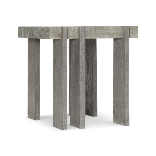 Bernhardt Bernhardt Foundations Side Table With Acacia Checkerboard Top, Asymmetrical Legs, Light & Dark Shale Finish 306121