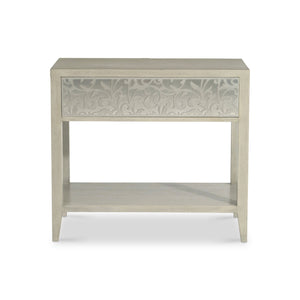 Bernhardt Bernhardt Cornelia Nightstand With Nebbia Ash Finish, Acanthus Metal Drawer & Usb Charging Port 331232