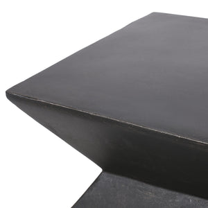 English Elm Outdoor Sculptural Concrete Pedestal Side Table for Patio Balcony and Sunroom Decor 73457.00