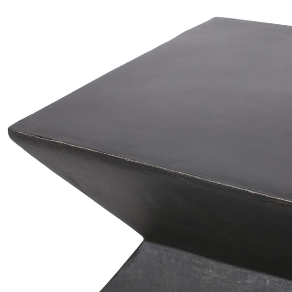 English Elm Outdoor Sculptural Concrete Pedestal Side Table for Patio Balcony and Sunroom Decor 73457.00