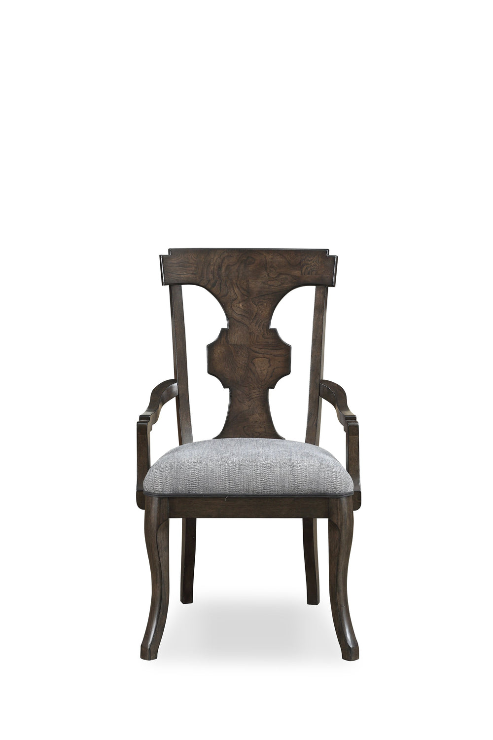 A.R.T. Furniture Landmark Splat Back Arm Chair - Elegant Traditional Design In Smoked Tenebre With Comfortable Upholstery - Set Of 2 Brown, Grey Material, Hickory And Oak Veneers 256203-2316