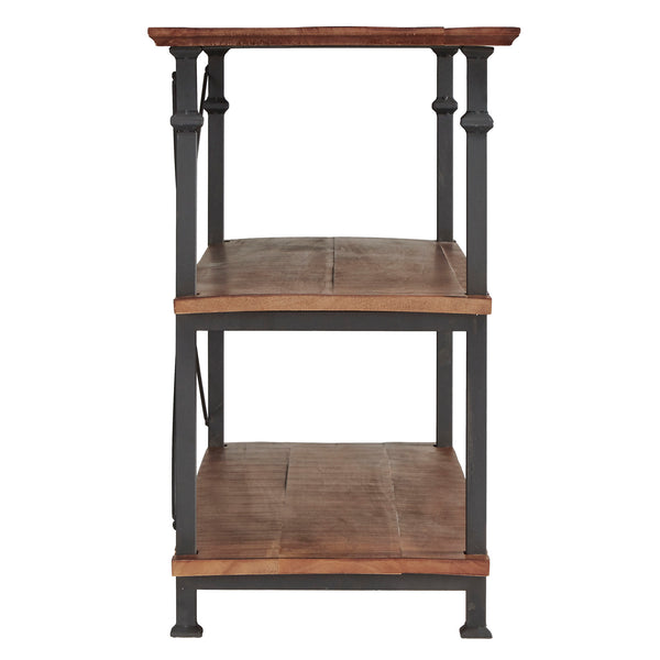 Homelegance By Top-Line Rafferty Vintage Industrial TV Stand Oak Wood