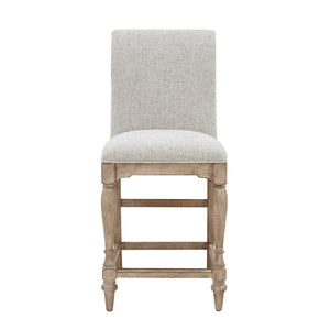 Higgins Street Upholstered Back Stool Brown with Woodland Stone Finish P349501 Pulaski Furniture