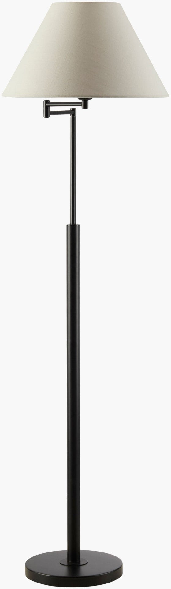 Livabliss Zeke Slender Iron Floor Lamp with Linen Shade for Living Room Ambient Lighting ZEK-002