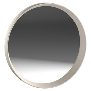 Bernhardt Bernhardt Casa Paros 40" Round Mirror — Bedrock Cast-Resin Geometric Frame, Rustic-Modern Accent 317333