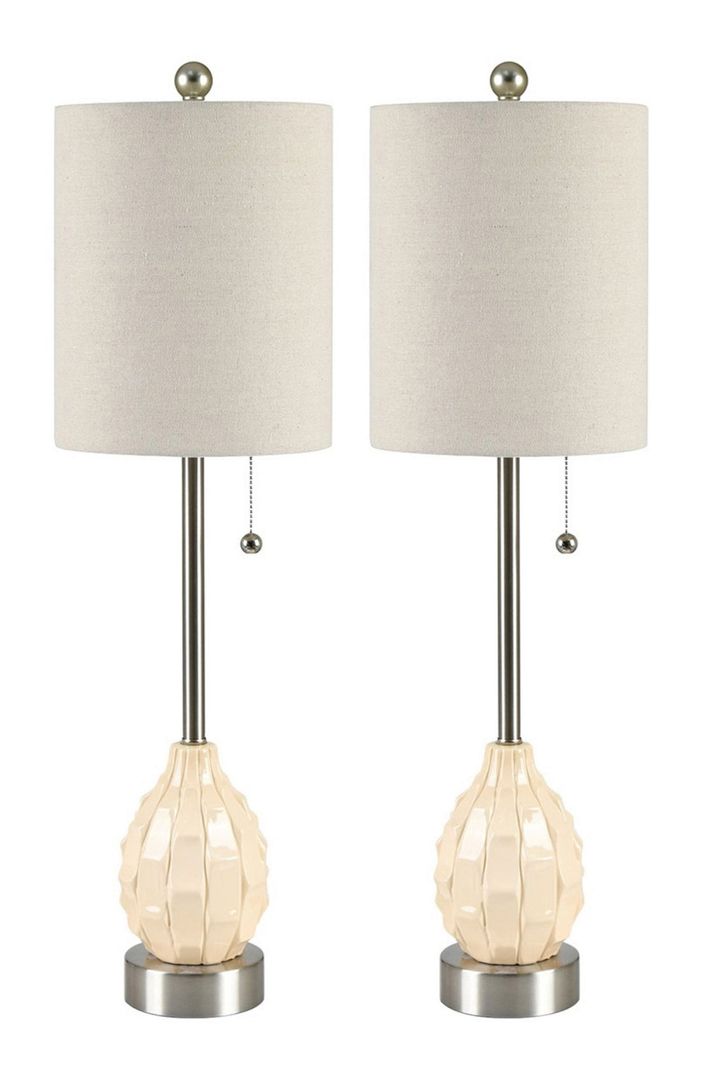 Crestview Collection Meyer Buffet Lamp - Elegant Coastal-inspired Design With Textured Ceramic Base & Linen Shade   Cvap2999a