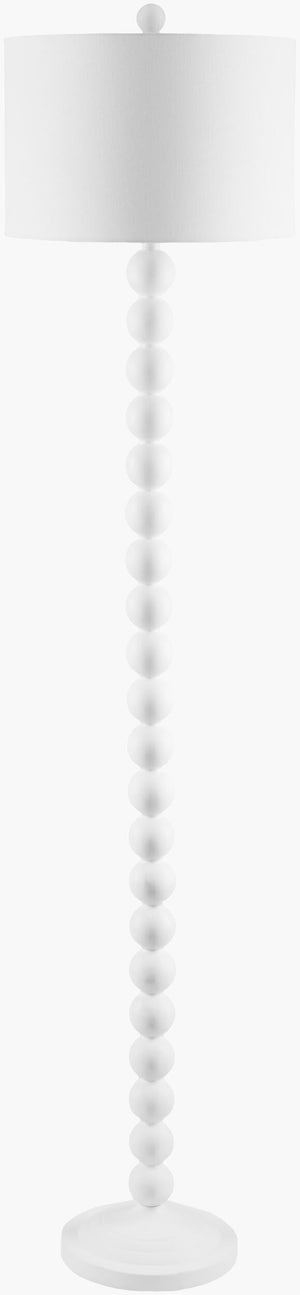 Surya Zelda Elegant 68" Resin Accent Floor Lamp With Linen Shade – Timeless Home Decor Lighting Solution Body, White,Base, White,Shade (Outside), Beige,Shade (Inside), White,Finial, White,Harp, Metallic ,Brass,Cord, Translucent Resin,Resin,Linen,Linen,Resin Zel-001