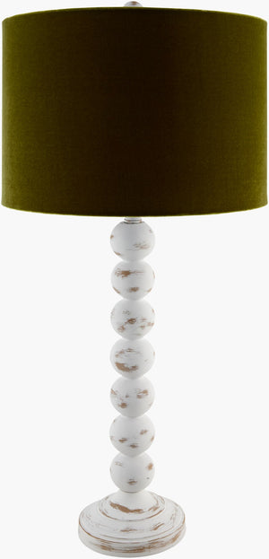 Livabliss Zelda Hand-painted Traditional Accent Lamp Mixed Materials Sculptural Linen Shade ZEL-007