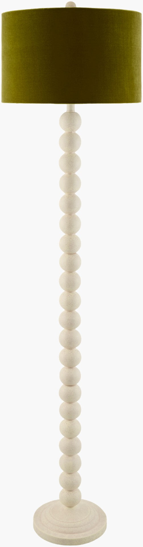 Livabliss Zelda Artisan Floor Lamp Hand-painted Metal Base Linen Shade for Bohemian Living Rooms ZEL-022