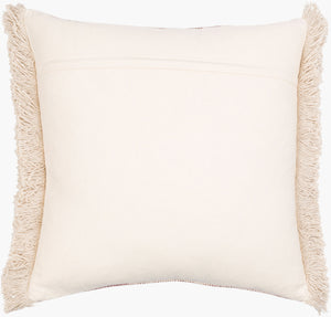 Surya Zendaya 18" Accent Pillow Cover - Soft Cotton, Global Style, Woven Texture For Chic Home Decor Burgandy Cotton,Cotton Zen001-2020