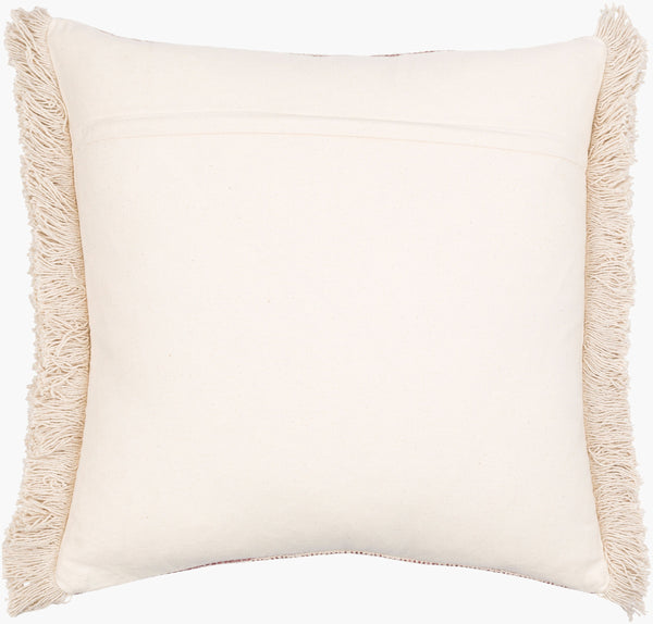 Surya Zendaya 18" Accent Pillow Cover - Soft Cotton, Global Style, Woven Texture For Chic Home Decor Burgandy Cotton,Cotton Zen001-2020