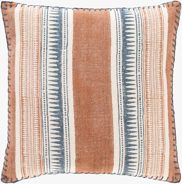 Surya Zendaya 18" Accent Pillow Cover - Soft Cotton, Global Style, Woven Texture For Chic Home Decor Dark Blue Cotton,Cotton Zen002-2020p