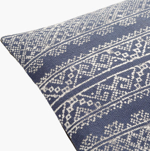 Surya Zendaya 18" Accent Pillow Cover - Soft Cotton, Global Style, Woven Texture For Chic Home Decor Dark Blue Cotton,Cotton Zen003-2222