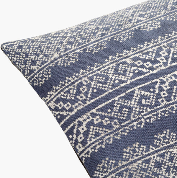 Surya Zendaya 18" Accent Pillow Cover - Soft Cotton, Global Style, Woven Texture For Chic Home Decor Dark Blue Cotton,Cotton Zen003-2222