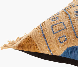 Surya Zendaya 18" Accent Pillow Cover - Soft Cotton, Global Style, Woven Texture For Chic Home Decor Dark Blue Cotton,Cotton Zen004-1818