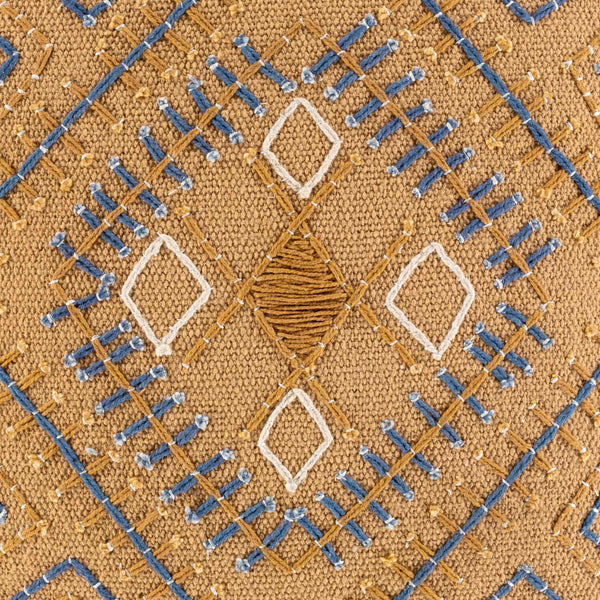 Surya Zendaya 18" Accent Pillow Cover - Soft Cotton, Global Style, Woven Texture For Chic Home Decor Dark Blue Cotton,Cotton Zen004-1818