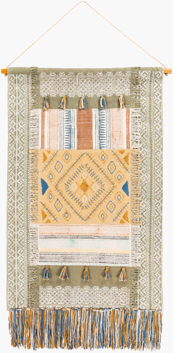 Surya Zendaya 68"H X 29"W Global-inspired Wall Hanging – Elegant, Durable Decor For Eclectic Charm! Light Beige Cotton,Wood Zen2003-254