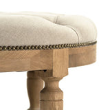 Tammy Ottoman Natrual Oak, Natural Linen ZEN43 E255 A003 w/ Nailhead Zentique