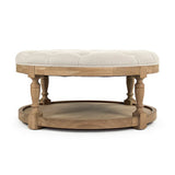 Tammy Ottoman Natural Oak, Natural Linen ZEN43 E255 A003 w/o Nailhead Zentique