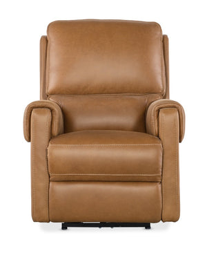 Hooker Furniture Somers Power Recliner Featuring Zero-Gravity Recline, Adjustable Headrest, Nubuck Leather, Usb Port Light Brown SS718-PHZ1-080